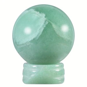 40mm Green Aventurine Crystal Ball with Stand Feng Shui Meditation Decor - Picture 1 of 4