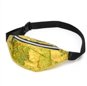 Women Black Faux Leather Waist Packs Fanny Pack Crossbody Bags Female Belt Bag - Picture 1 of 18