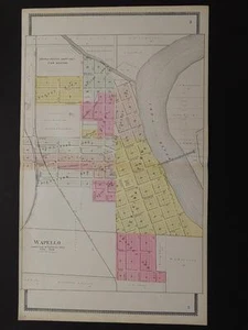 Iowa, Mappa Contea di Louisa, wapello 1899 Dbl Pg. K10#22 - Foto 1 di 1