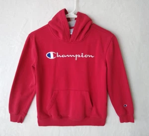 Boys Champion Hoodie Pullover Red M 10/12 Athletic Hooded Sweatshirt Pull Over - Picture 1 of 24