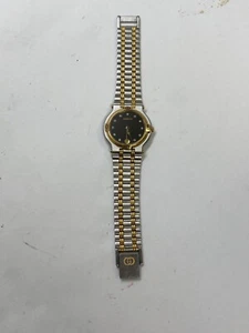 Gucci 9000M 2 Tone Unisex Watch with Diamond Hour Markers NEW BATTERY! PRELOVED! - Picture 1 of 12