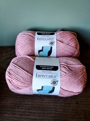 Lot of 2 Loops & Threads Impeccable Yarn Soft Rose 100% Acrylic 4.5 oz 285 yds - Image 1 of 4