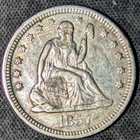 1857 Seated Liberty Quarter 25c