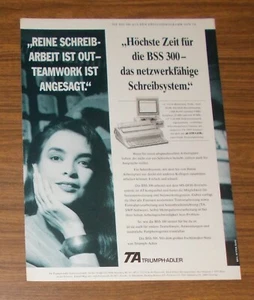 Seltene Werbung TA TRIUMPH-ADLER BSS 300 Schreibsystem Word Processor 1991 - Bild 1 von 1