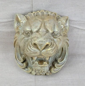 3D LION FACE ART DECO WALL DECOR ANTIQUE FINISH - Picture 1 of 7
