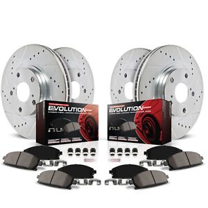 Powerstop K4077 Brake Discs And Pad Kit 4-Wheel Set Front & Rear for Legacy