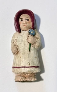 Vintage SELTEN 1984 Ephraim Keramik Landmädchen mit Blume Figur Volkskunst - Bild 1 von 5