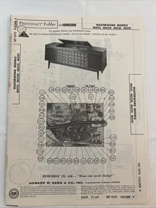 Vintage Sams Photofact Schematic 12-1969 MASTERWORK MODELS M5121, M5129, M5131, - Picture 1 of 2