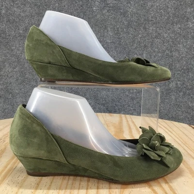 Zapatos de salón Butter para mujer 6 B informales sin cordones de cuña de cuero verde hechos en Italia Foto 1 de 4