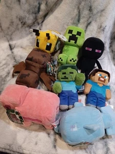Mojang Minecraft Plush Bundle X 8 Good Condition - Afbeelding 1 van 6