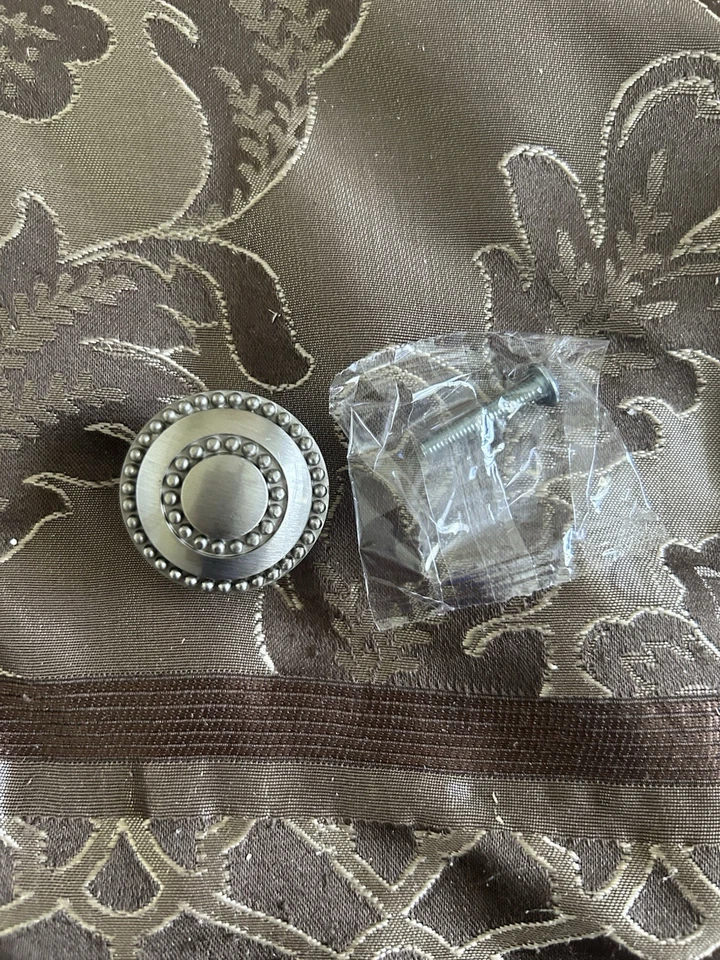 LOT OF 24 BRAINERD CABINET KNOBS DOUBLE BEADED Satin/Nickel - Image 1 of 1