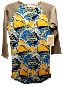 Neu mit Etikett Lularoe Randy Damen XXS 2XS lebendige farbige geometrische graue Ärmel NEU - Bild 1 von 4