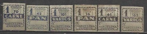 SELLOS RACIONAMIENTO ESPAÑA GUERRA CIVIL ABASTECIMIENTOS Y TRANSPORTES BARCELON - Imagen 1 de 1