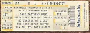 Dave Matthews Band 2003 Full Concert Ticket Home Depot Center Los Angeles CA - Picture 1 of 2