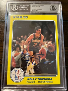 Star NBA Court Kings 1984 5x7 Kelly Tripucka #5 certificado BAS losa automático patio - Imagen 1 de 2