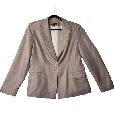 罕见复古 Penta 女式 12 码紫色丝绸羊毛混纺 1 按钮内衬西装外套 — 第 1/4 张图片