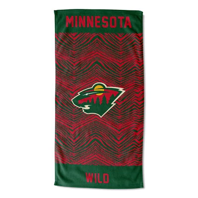 Toalha de praia Northwest Minnesota Wild NHL clássica estampa de zebra, 30x60 - Imagem 1 de 2