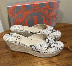 New Kelsi Dagger BIANCA Snake Print Wedge Sandals, Sz 9.5, Brand New in Box - Picture 1 of 4