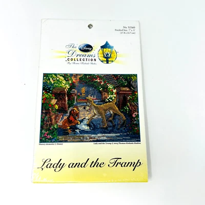 Disney Dreams Collection Thomas Kinkade LADY AND THE TRAMP Cross Stitch Kit 7x5 - Image 1 of 4