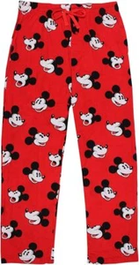 Disney Men's Mickey Mouse Cute Happy Face Red Lounge/PJ Pants. Sizes S-XL. NEW! - Picture 1 of 2