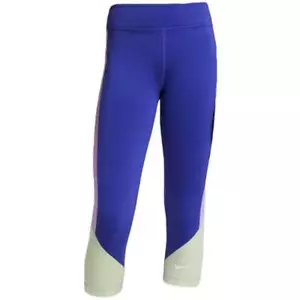 Nike Youth Girls LimeIce/PurplePulse/White Dri-Fit One Hi-Rise Capri Leggings - Picture 1 of 3