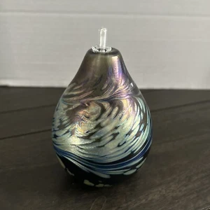 Mundgeblasene Maytum Studio Kunstglas irisierende Aurene Öllampe - Bild 1 von 7