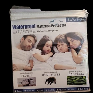 Protector Colchón Kayfia Premium Impermeable Blanco Tamaño Completo Absorbente de Humedad - Imagen 1 de 6