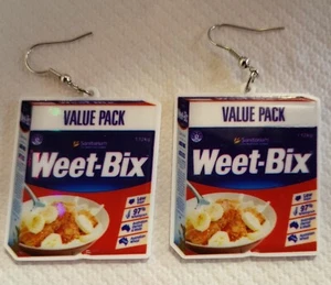 Weet-bix Cereal earrings retro BREAKFAST earrings Australia Brekkie - Picture 1 of 2