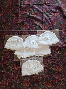 NWT  Ralph Lauren   CAP BEANIE Cotton SOLID WHITE .  - Picture 1 of 6