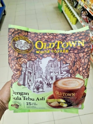 Café blanco premezcla instantánea 3 en 1 Old Town con azúcar de caña natural 4 unidades Foto 1 de 4