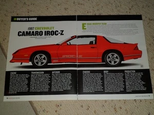 Chevrolet Camaro Iroc-Z 1987 anuncio/artículo - Imagen 1 de 3