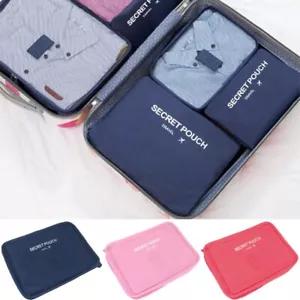 6 Piezas Cubos de Embalaje Almacenamiento de Equipaje Compresión Organizador Maleta de Viaje Bolsas - Imagen 1 de 14