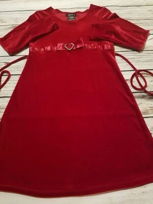 Vestido de Terciopelo Rojo Arándano Talla 12 Navidad o San Valentín Fotos Familiares Foto 1 de 4