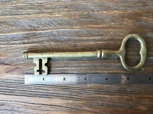 Llave esqueleto de eje macizo de latón vintage - Imagen 1 de 4