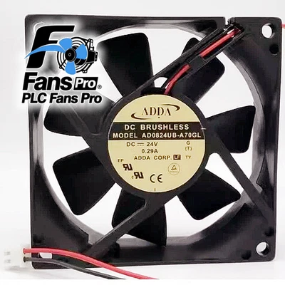 1PCS Brand New For ADDA AD0824UB-A70GL DC 24V 0.29A 2-wire Power cooling fan - Image 1 of 3