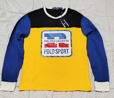 Ralph Lauren Polo 运动网眼和棉质拼色长袖衬衫尺寸... — 第 1/3 张图片