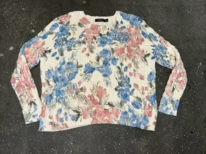 LRL Lauren Ralph Lauren Floral Sweater Womens 3X Cable Knit - Picture 1 of 5