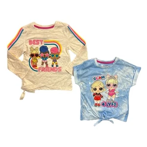 LOL Surprise! Girl's 2-Pack Graphic Print Long & Short Sleeve Top Set - Picture 1 of 2