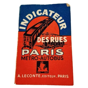 1954 Paris Metro Autobus Map & Street Directory Vintage Travel Guide - Picture 1 of 7