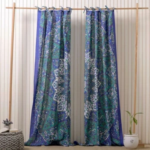 Cortinas mandala de algodón bohemio paneles de filtración de luz cortinas para decoración de ventanas - Imagen 1 de 5