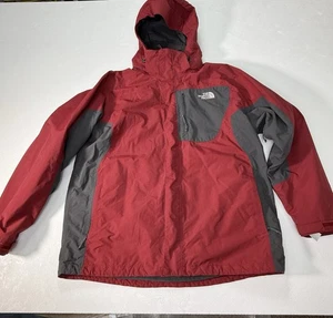 North Face HyVent 2 In 1 Jacket Mens XL Red Zip Liner Winter Snow Coat Hooded - Picture 1 of 12