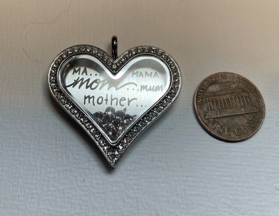 Medallón de búho origami corazón mamá con cristales rosas Foto 1 de 1