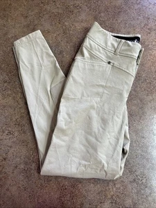 Kerrits Women's Knee Patch Performance Equestrian Riding Tights Breeches Tan S/M - Picture 1 of 12