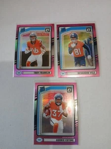Lote de 3 tarjetas de novato rosa óptico Broncos 2024 SSP - Imagen 1 de 2