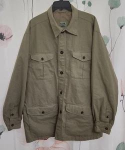 Vintage Travel Smith Safari Jacket Coat Mens Size XXL Khaki Cargo 65% LINEN - Picture 1 of 23