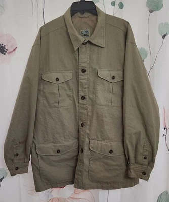 Vintage Travel Smith Safari Jacket Coat Mens Size XXL Khaki Cargo 65% LINEN - Image 1 of 4