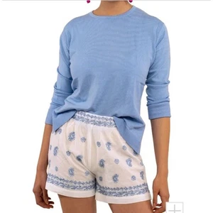 Gretchen Scott Dynasty Shorts handbestickt Gr. XXS weiß blau Boho - Bild 1 von 20