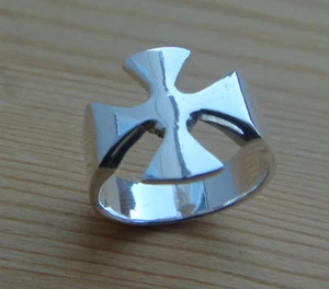 Chopper MALTESE CROSS .925 sterling silver Right Hand Finger ring SZ 6 7 8 9 - Picture 1 of 5