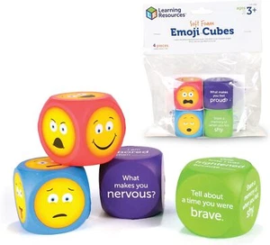 Learning Resources Soft Foam Emoji Cubes, Set of 4, Ages 3+, Conversation... - Picture 1 of 6