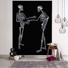 Gothic Grim Reaper Tapestry Skull Black heart Love Wall Hanging Skeleton Curtain